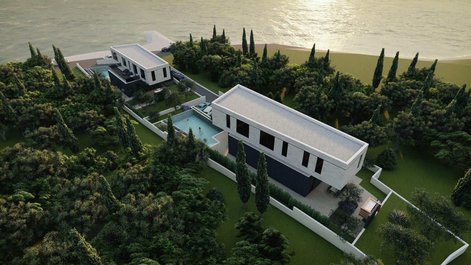 Aerial view - two villas