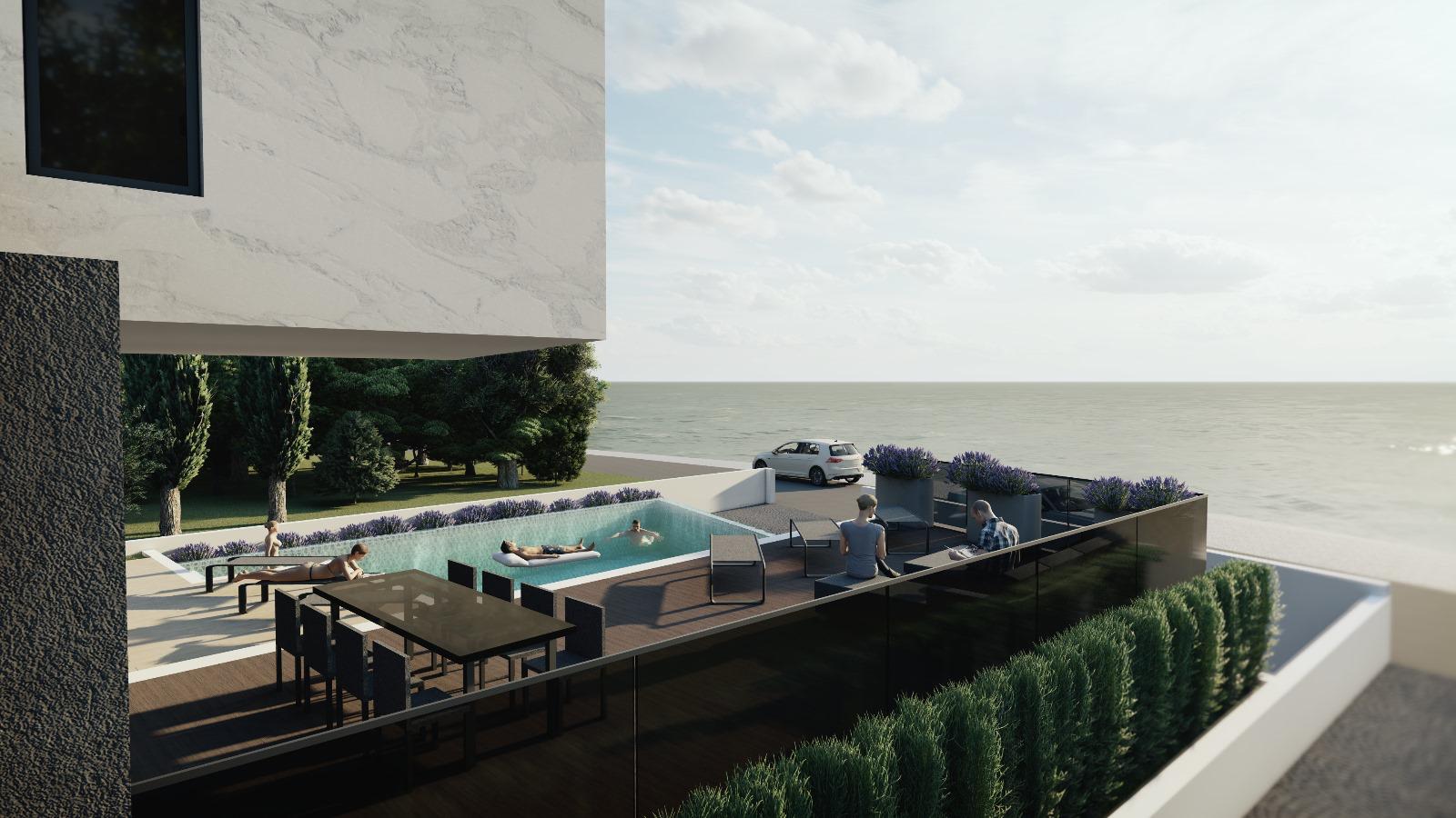 Pool terrace with sea view