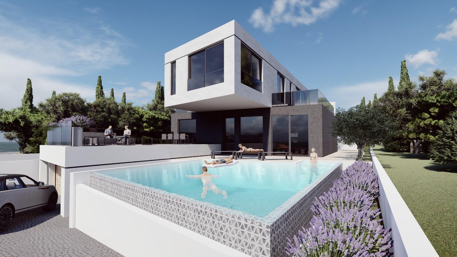 Villa with pool front view