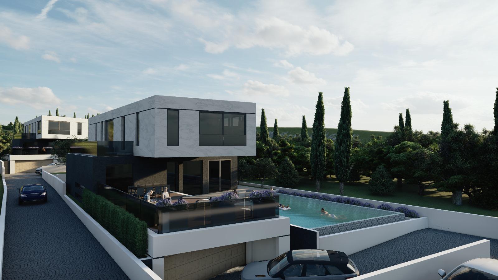 Two villas aerial perspective