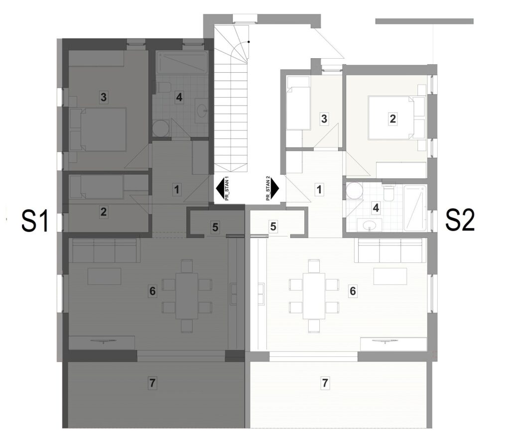 Rzut rezydencji S2