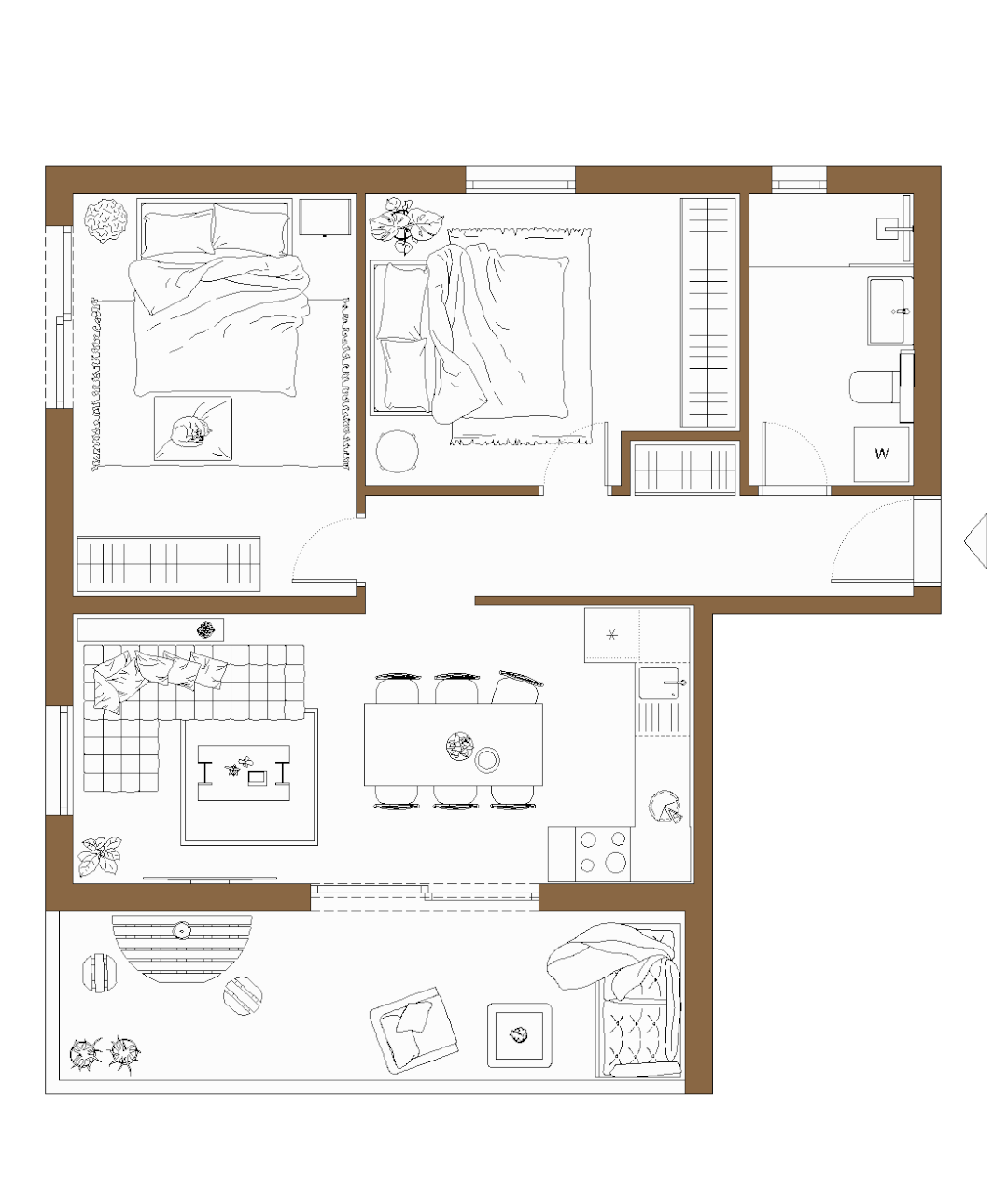 Rzut Apartament 3, Budynek A
