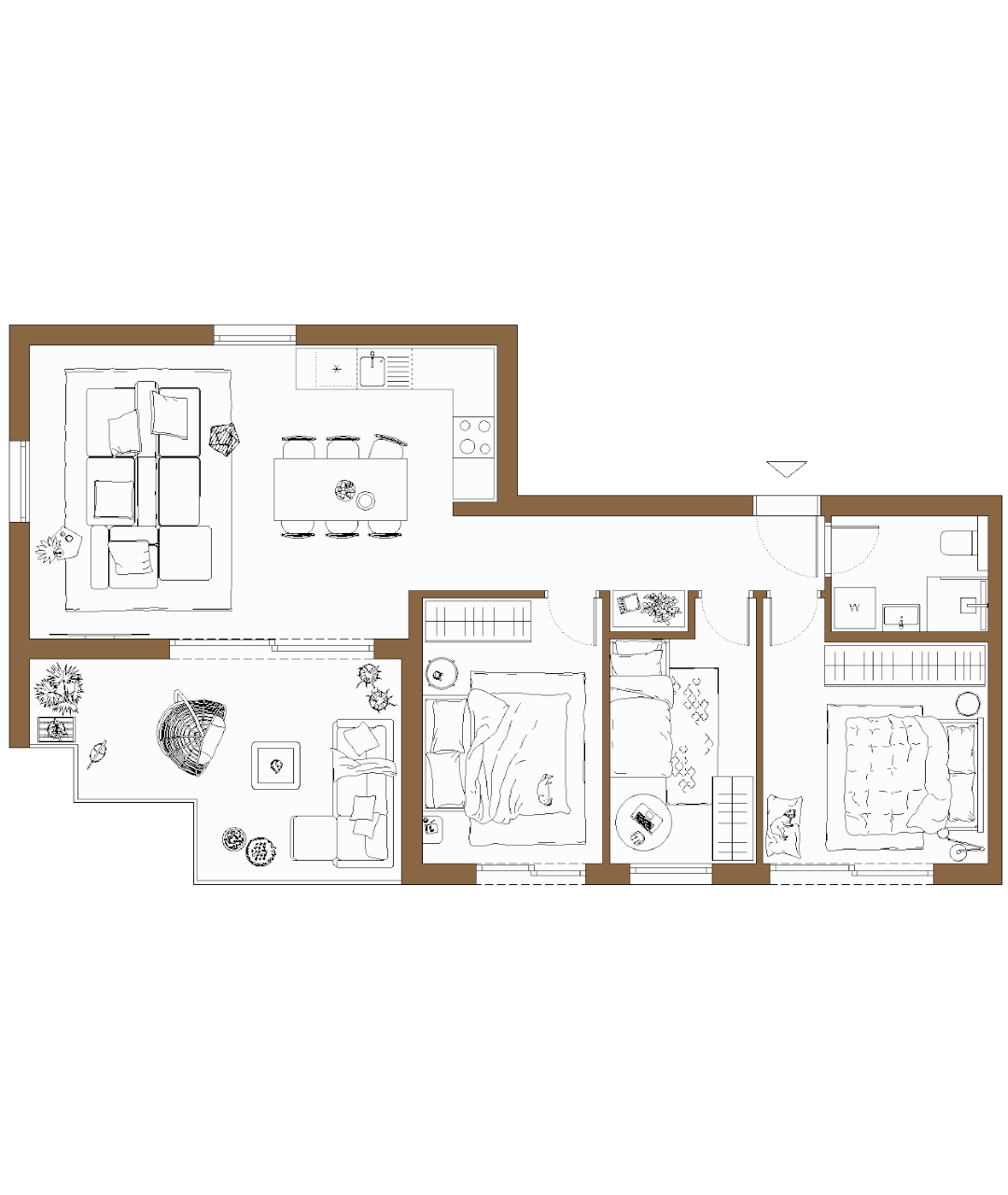 Rzut Apartament 2, Budynek B